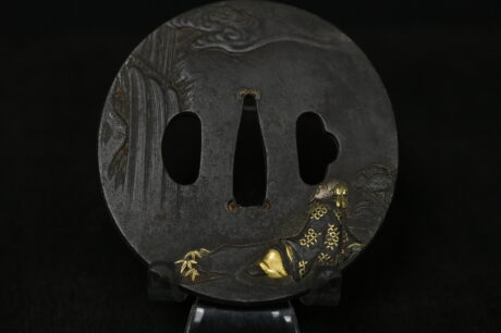 Iron Marugata Tsuba Sennin