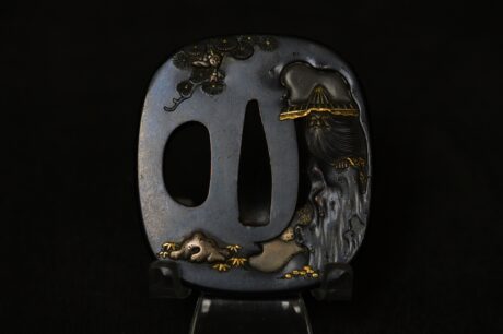 Shakudo Kakugata Shoki Tsuba