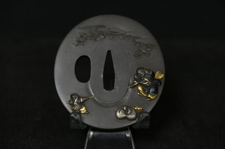 Marugata Shibuichi Hotei Tsuba