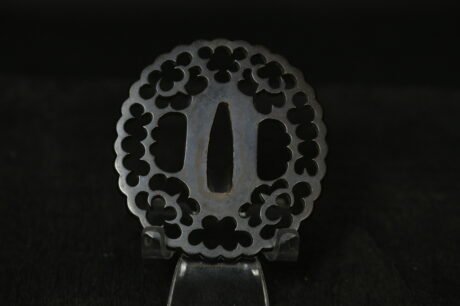 Kikugata shakudo openwork tsuba