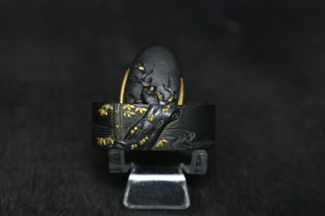 fuchi Kashira shakudo birds and three