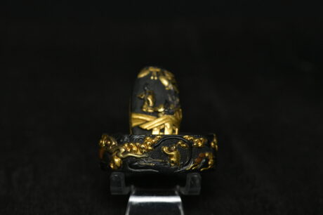 Fuchi kashira shakudo monkeys