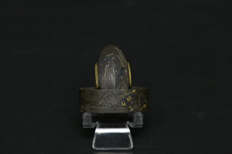 Fuchi kashira shakudo swallow