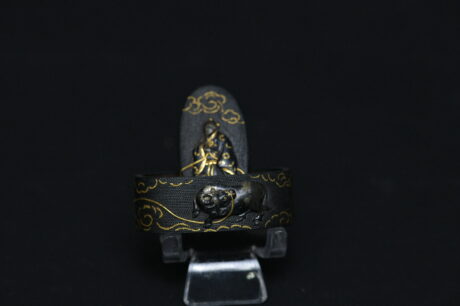 Fuchi kashira shakudo ox