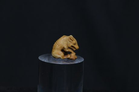 Netsuke dog and turttle ivory