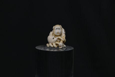 Netsuke Monkey octopus ivory