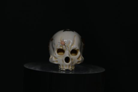 Netsuke skull shibayama ivory