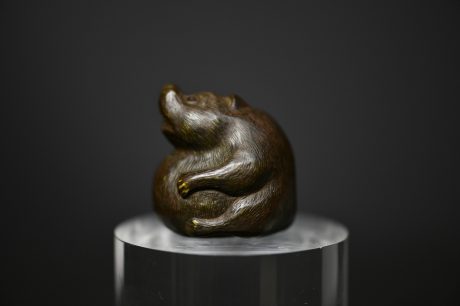 Tanuki netsuke wood