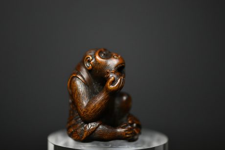 Netsuke monkey persimmon III
